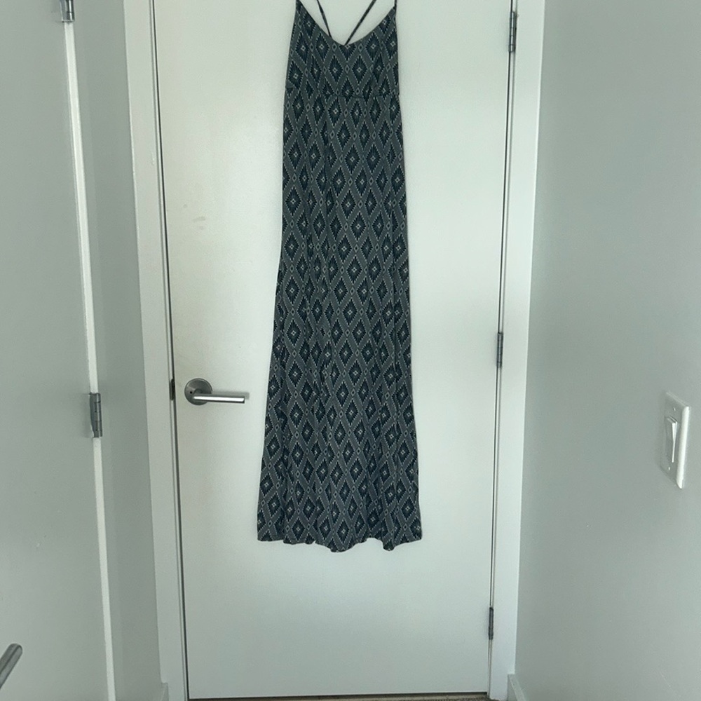 O'Neill Black and White Geometric Maxi Dress